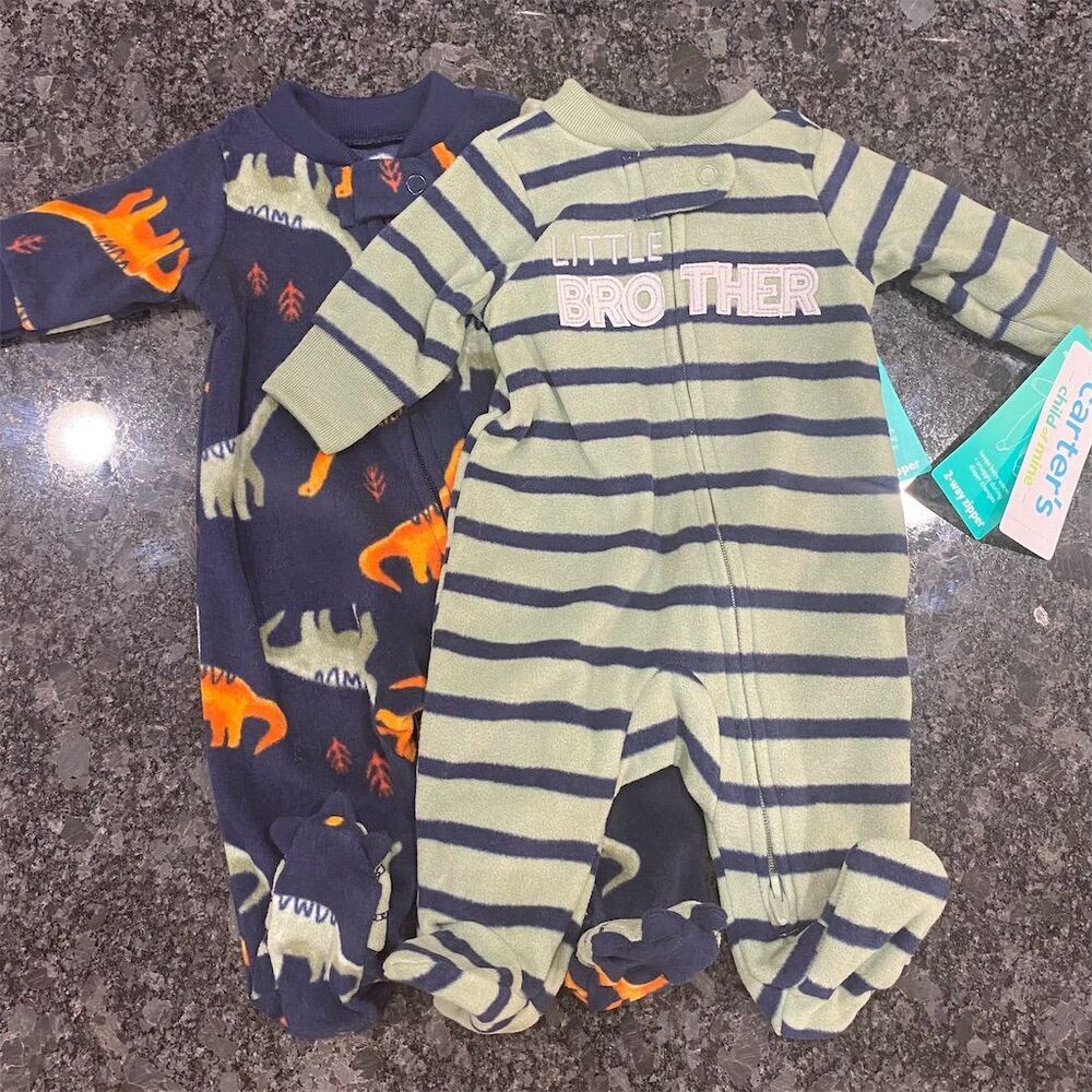 Carter's Child of Mine Baby Pajamas Preemie Size 0M Lot of 2